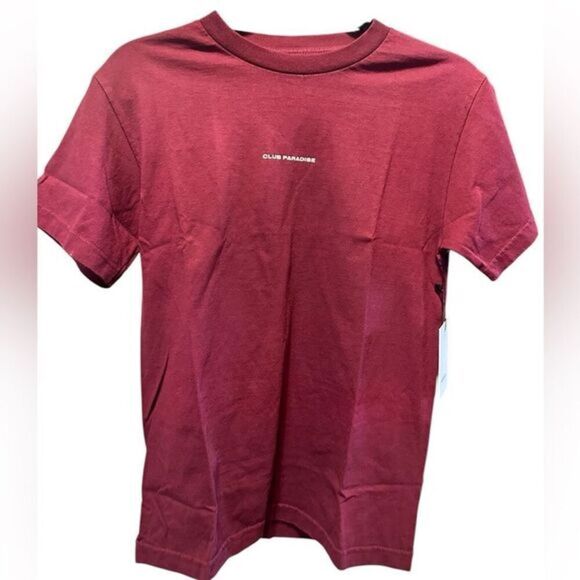 NWT Club Paradise Unisex Maroon Tee Shirt Logo Printed Hip Hop Music - Size XL - Picture 1 of 7